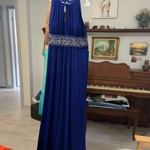 Blue prom pageant gown dress